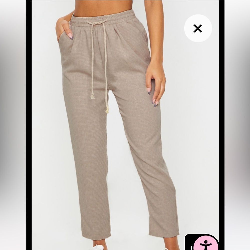 Pretty Little Things Taupe Diya Casual Pants 4 nwt